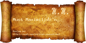 Must Maximilián névjegykártya